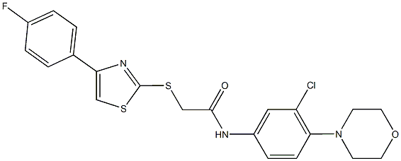 N-[3-chloro-4-(4-morpholinyl)phenyl]-2-{[4-(4-fluorophenyl)-1,3-thiazol-2-yl]sulfanyl}acetamide Struktur