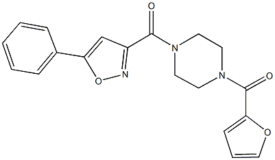 1-(2-furoyl)-4-[(5-phenyl-3-isoxazolyl)carbonyl]piperazine Struktur