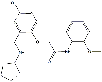 2-{4-bromo-2-[(cyclopentylamino)methyl]phenoxy}-N-(2-methoxyphenyl)acetamide Struktur