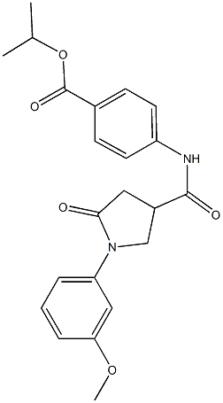 isopropyl 4-({[1-(3-methoxyphenyl)-5-oxo-3-pyrrolidinyl]carbonyl}amino)benzoate Struktur