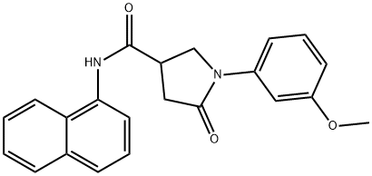 1-(3-methoxyphenyl)-N-(1-naphthyl)-5-oxo-3-pyrrolidinecarboxamide Struktur