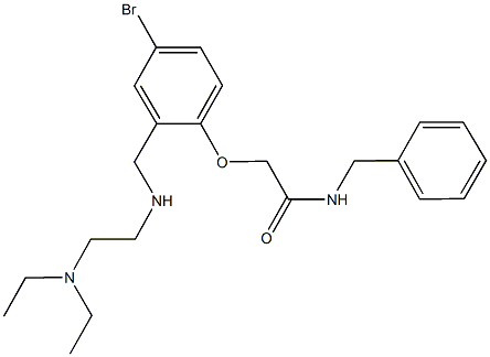 N-benzyl-2-[4-bromo-2-({[2-(diethylamino)ethyl]amino}methyl)phenoxy]acetamide Struktur