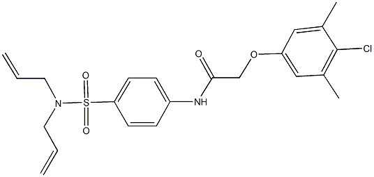 2-(4-chloro-3,5-dimethylphenoxy)-N-{4-[(diallylamino)sulfonyl]phenyl}acetamide Struktur