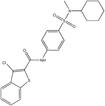 3-chloro-N-(4-{[cyclohexyl(methyl)amino]sulfonyl}phenyl)-1-benzothiophene-2-carboxamide Struktur