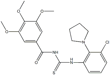 N-[3-chloro-2-(1-pyrrolidinyl)phenyl]-N'-(3,4,5-trimethoxybenzoyl)thiourea Struktur