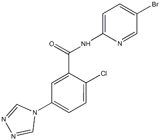 N-(5-bromo-2-pyridinyl)-2-chloro-5-(4H-1,2,4-triazol-4-yl)benzamide Struktur