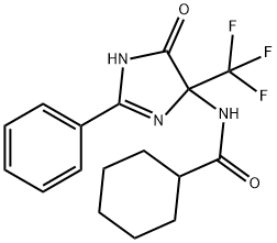 N-[4-oxo-2-phenyl-5-(trifluoromethyl)-4,5-dihydro-1H-imidazol-5-yl]cyclohexanecarboxamide Struktur