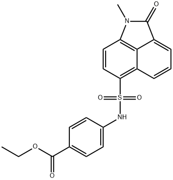 ethyl 4-{[(1-methyl-2-oxo-1,2-dihydrobenzo[cd]indol-6-yl)sulfonyl]amino}benzoate Struktur