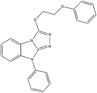 3-[(2-phenoxyethyl)sulfanyl]-9-phenyl-9H-[1,2,4]triazolo[4,3-a]benzimidazole Struktur