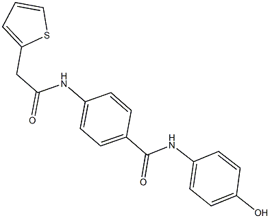 N-(4-hydroxyphenyl)-4-[(2-thienylacetyl)amino]benzamide Struktur