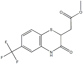 methyl [3-oxo-6-(trifluoromethyl)-3,4-dihydro-2H-1,4-benzothiazin-2-yl]acetate Struktur