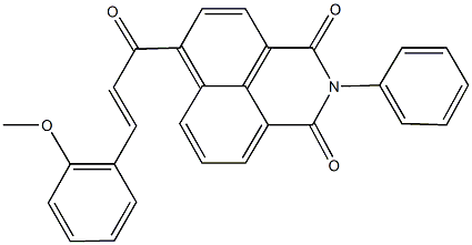 6-[3-(2-methoxyphenyl)acryloyl]-2-phenyl-1H-benzo[de]isoquinoline-1,3(2H)-dione Struktur