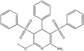 6-methoxy-4-phenyl-3,5-bis(phenylsulfonyl)-4,5-dihydro-2-pyridinylamine Struktur