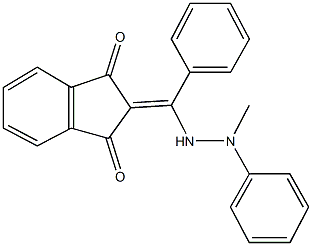 2-[(2-methyl-2-phenylhydrazino)(phenyl)methylene]-1H-indene-1,3(2H)-dione Struktur