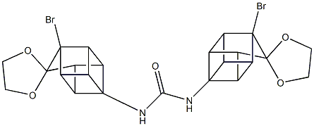 N,N'-bis{1-bromospiro(pentacyclo[4.3.0.0~2,5~.0~3,8~.0~4,7~]nonane-9,2'-[1,3]-dioxolane)-4-yl}urea Struktur