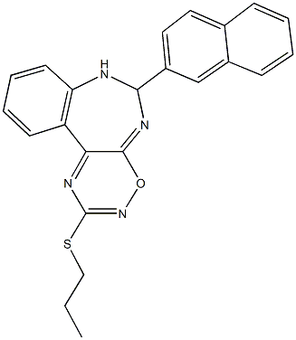 6-(2-naphthyl)-2-(propylthio)-6,7-dihydro[1,2,4]oxadiazino[6,5-d][1,3]benzodiazepine Struktur