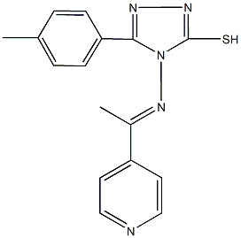 5-(4-methylphenyl)-4-{[1-(4-pyridinyl)ethylidene]amino}-4H-1,2,4-triazol-3-yl hydrosulfide Struktur