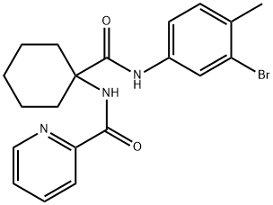 N-{1-[(3-bromo-4-methylanilino)carbonyl]cyclohexyl}-2-pyridinecarboxamide Struktur