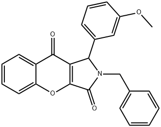 2-benzyl-1-(3-methoxyphenyl)-1,2-dihydrochromeno[2,3-c]pyrrole-3,9-dione Structure