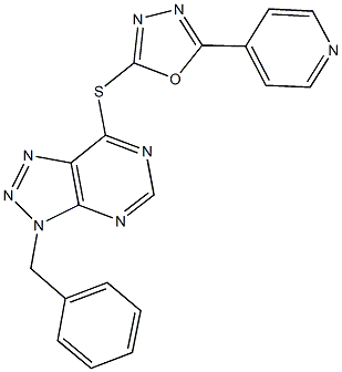 3-benzyl-7-{[5-(4-pyridinyl)-1,3,4-oxadiazol-2-yl]sulfanyl}-3H-[1,2,3]triazolo[4,5-d]pyrimidine Struktur