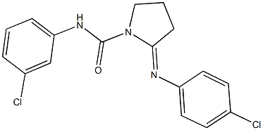 N-(3-chlorophenyl)-2-[(4-chlorophenyl)imino]-1-pyrrolidinecarboxamide Struktur