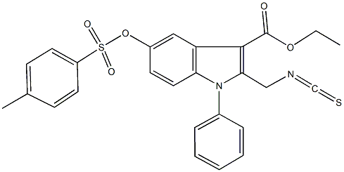 ethyl 2-(isothiocyanatomethyl)-5-{[(4-methylphenyl)sulfonyl]oxy}-1-phenyl-1H-indole-3-carboxylate Struktur