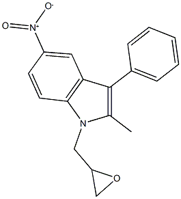 5-nitro-2-methyl-1-(2-oxiranylmethyl)-3-phenyl-1H-indole Structure