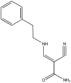 2-cyano-3-[(2-phenylethyl)amino]acrylamide Struktur