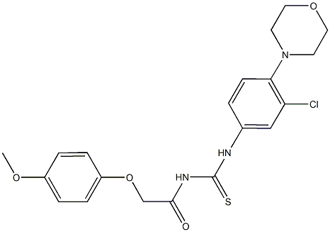 N-[3-chloro-4-(4-morpholinyl)phenyl]-N'-[(4-methoxyphenoxy)acetyl]thiourea Struktur