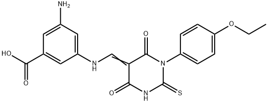 3-amino-5-{[(1-(4-ethoxyphenyl)-4,6-dioxo-2-thioxotetrahydro-5(2H)-pyrimidinylidene)methyl]amino}benzoic acid Struktur