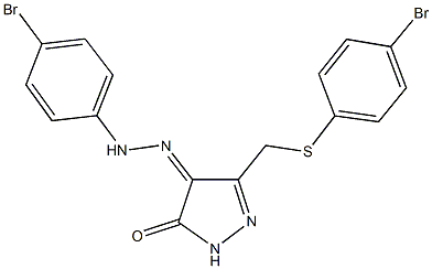 3-{[(4-bromophenyl)sulfanyl]methyl}-1H-pyrazole-4,5-dione 4-[(4-bromophenyl)hydrazone] Struktur