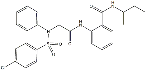 N-(sec-butyl)-2-[({[(4-chlorophenyl)sulfonyl]anilino}acetyl)amino]benzamide Struktur