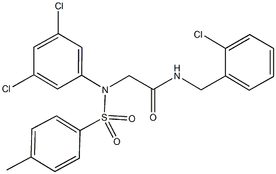 N-(2-chlorobenzyl)-2-{3,5-dichloro[(4-methylphenyl)sulfonyl]anilino}acetamide Struktur