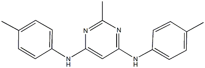 N-(4-methylphenyl)-N-[2-methyl-6-(4-toluidino)-4-pyrimidinyl]amine Struktur