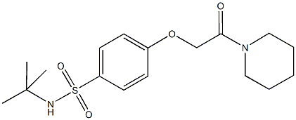 N-(tert-butyl)-4-[2-oxo-2-(1-piperidinyl)ethoxy]benzenesulfonamide Struktur