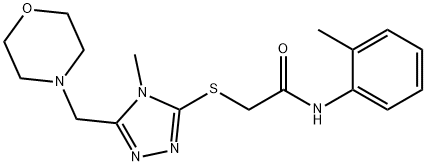 2-{[4-methyl-5-(4-morpholinylmethyl)-4H-1,2,4-triazol-3-yl]sulfanyl}-N-(2-methylphenyl)acetamide Struktur