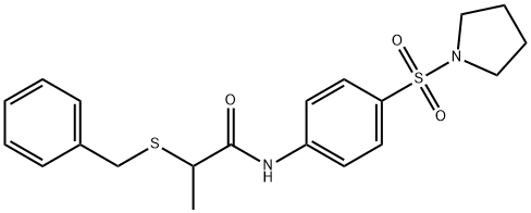 2-(benzylsulfanyl)-N-[4-(1-pyrrolidinylsulfonyl)phenyl]propanamide Struktur