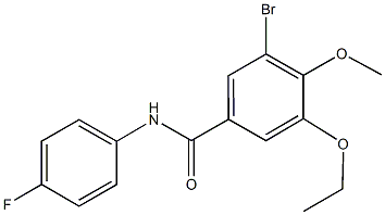 3-bromo-5-ethoxy-N-(4-fluorophenyl)-4-methoxybenzamide Struktur