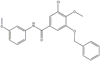 3-(benzyloxy)-5-chloro-4-methoxy-N-(3-methoxyphenyl)benzamide Struktur