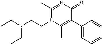 1-[2-(diethylamino)ethyl]-2,6-dimethyl-5-phenyl-4(1H)-pyrimidinone Struktur