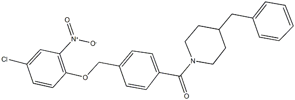 4-benzyl-1-[4-({4-chloro-2-nitrophenoxy}methyl)benzoyl]piperidine Struktur