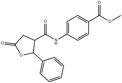 methyl 4-{[(5-oxo-2-phenyltetrahydro-3-furanyl)carbonyl]amino}benzoate Struktur