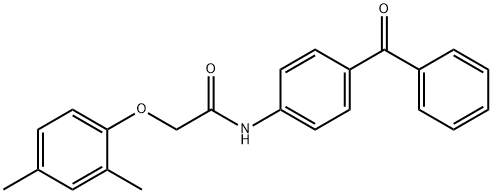 N-(4-benzoylphenyl)-2-(2,4-dimethylphenoxy)acetamide Struktur