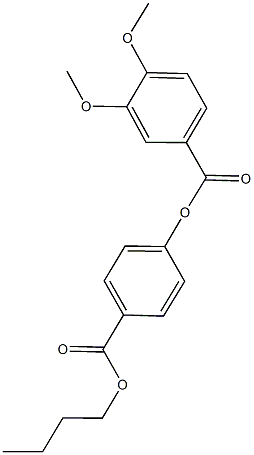 4-(butoxycarbonyl)phenyl 3,4-dimethoxybenzoate Struktur