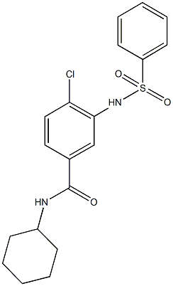 4-chloro-N-cyclohexyl-3-[(phenylsulfonyl)amino]benzamide Struktur