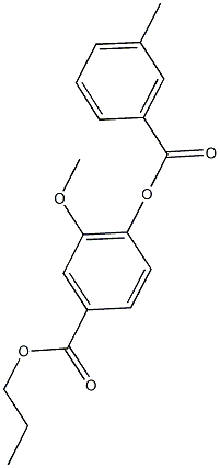 propyl 3-methoxy-4-[(3-methylbenzoyl)oxy]benzoate Struktur