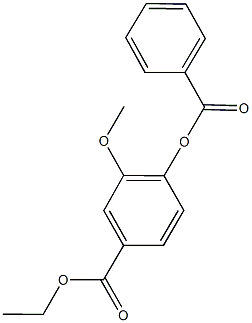 ethyl 4-(benzoyloxy)-3-methoxybenzoate Struktur