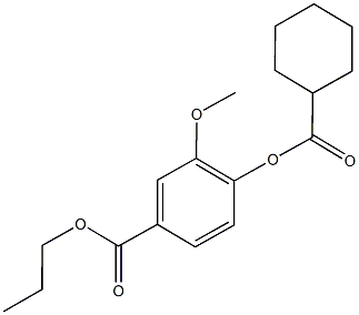 propyl 4-[(cyclohexylcarbonyl)oxy]-3-methoxybenzoate Struktur