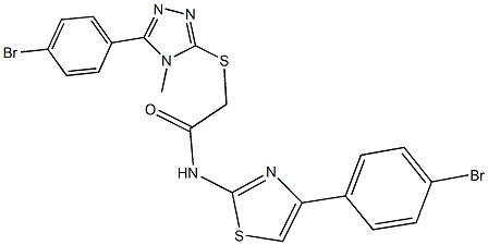 2-{[5-(4-bromophenyl)-4-methyl-4H-1,2,4-triazol-3-yl]sulfanyl}-N-[4-(4-bromophenyl)-1,3-thiazol-2-yl]acetamide Struktur