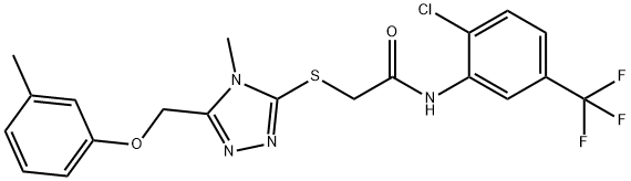 N-[2-chloro-5-(trifluoromethyl)phenyl]-2-({4-methyl-5-[(3-methylphenoxy)methyl]-4H-1,2,4-triazol-3-yl}thio)acetamide Struktur